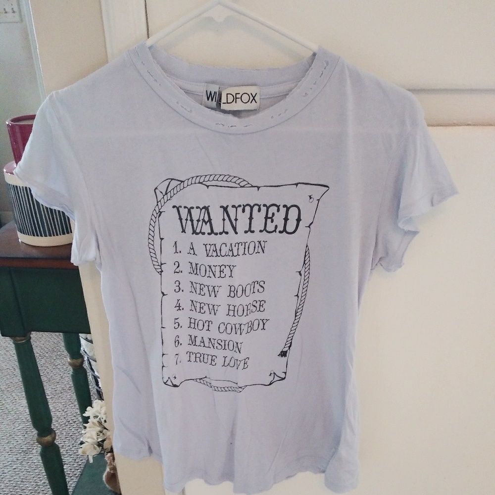 Wildfox wanted wish list tee sz. S
